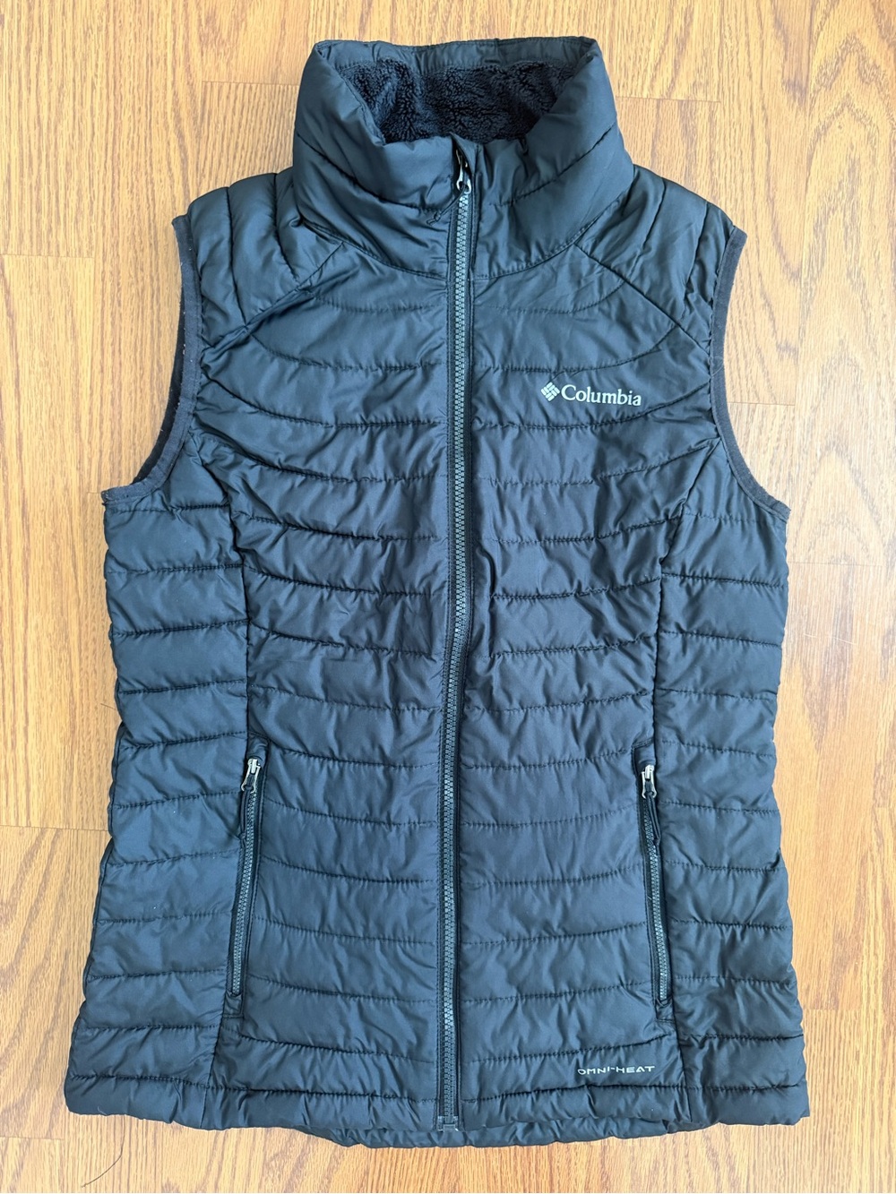 Columbia Women's White Out Omni-Heat Insulated Puffer Vest Black Size Small